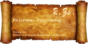 Reichman Zsuzsanna névjegykártya